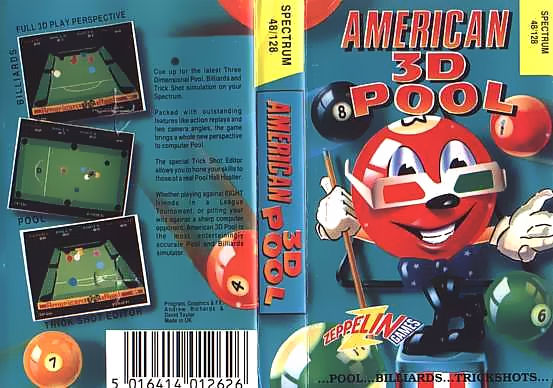 American 3D Pool box art for ZX Spectrum